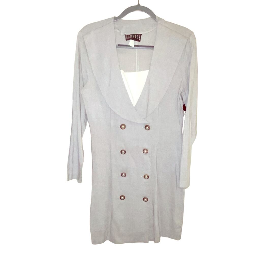 VNTG RAMPAGE Pearl Button Up Dress Sz 9 corpcore  80s retro